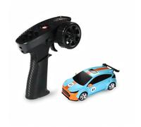 RC Drift Car for Adults, MG044 1/43 Scale High Speed Remote Control Car, 2.4G Remote Control, Dual Mode, Realistic Lights, Proportional Throttle, Gift for Teens Adults (Cyan-Orange)