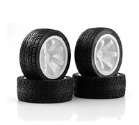 Rc Drift Cars Parts For Tamiya For HSP For HPI For Kyosho For TT01 For TT02 XV01 XV02 PTG-2 1:10 Wheels Tires Metal Wheel Rims Hub12mm Hex RC Car Parts(White)