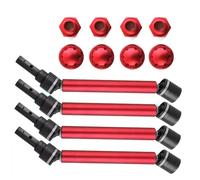 RC Drive Shaft Compatible With Traxxas For MAXX 2.0 V2 89076-4 For WideMaxx 1/10 RC Car Parts 4pcs Extended Drive Shaft CVD Driveshaft With Wheel Hex(Red)