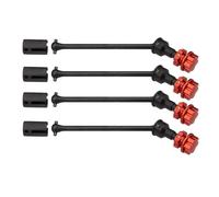 RC Drive Shaft Compatible With Traxxas For MAXX For WideMaxx 1/10 RC Car Upgrade Parts 4pcs Steel Extended Drive Shaft CVD With Splined Wheel Hex(Black Red)