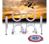 RC Drone Obstacle Course Set with Hoops, Flags, and Landing Pad for Racing Practice and Skill Development