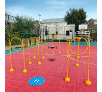 RC Drone Racing Obstacle Course Kit with 6 Hoops & Landing Pad for Competition Games, Perfect for Schools and Events, Fun Racing Set for All Skill Levels