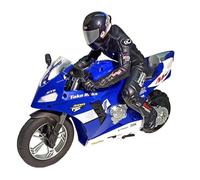 RC Electric Motorcycle Model, 1/6 2.4GHz RC Dual-Motor Two-Wheel Self-Balancing Motorcycle Model with Six-Axis Gyroscope, Gift for Adults,Blue