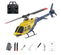 RC ERA A60 Bell 206 RC Helicopter for Adults, 1/42 Scale Single Rotor Flapless RC Helicopter, 6G 6CH Remote Control Aircraft Model with Altitude Hold & One-Key Takeoff Landing (RTF/1Battery)