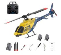 RC ERA A60 Bell 206 RC Helicopter for Adults, 1/42 Scale Single Rotor Flapless RC Helicopter, 6G 6CH Remote Control Aircraft Model with Altitude Hold & One-Key Takeoff Landing (RTF/3Battery)