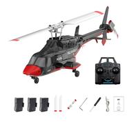 RC ERA A61 Air-Wolf RC Helicopter, 1/52 Scale 2.4G 4CH Single Rotor Heli Military Aircraft with One-Key Start Altitude Hold Remote Control for Adults & Beginners
