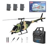 RC ERA C138 206 RC Helicopter Model - 1/33 Scale Bell 2.4GHz 6CH Flybarless Single-Propeller Heli with Optical Flow Positioning, Altitude Hold (3 Battery)