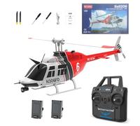 RC ERA C138 RC Helicopter, 1/30 Scale 206 Remote Control Helicopter with Altitude Hold Optical Flow Positioning, 2.4G 6CH Heli Aircraft Gift for Teens Adults Hobbyists - Red,2 Battery