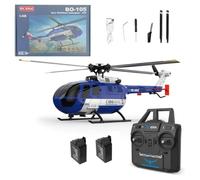 RC ERA C186 BO105MAX RC Gunship - 1/30 Scale 2.4GHz Remote Control Helicopter, 4CH Flybarless, Single-Rotor Aircraft Model with Gyro Stabilizer(2 Battery)