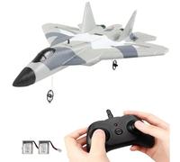RC Fighter Jet Plane - Remote Control Airplane for Kids & Beginners, EPP Foam Lightweight Aircraft with 2 Rechargeable Batteries, Easy-Fly Gyro Stabilisation, Outdoor RC Toy for Boys & Girls(Grey)