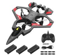 RC Fighter Jet Plane,SiumPklay Foam Remote Control Airplane with Gyro Stabilize Systems 3 Batteries and Led Lights for 30 Min Flight 360° Flip & 3 Speeds Best Toy Gifts for Kids Boys Beginners Adults