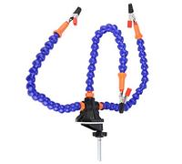 RC FPV Racing Drone Soldering Station, 3 Arm Aluminum Alloy Table Clip, Model Aircraft Plug Through Machine with Fan, Anti-Skid Pad, for Complex Welding