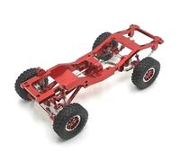 Rc Frame Chassis For MN82 LC79 1/12 Metal Frame Chassis Kit With Axle Gearbox Tires Links Pull Rod Shock Absorber Mount For Spring Fastenings RC Car Upgrades(Red)