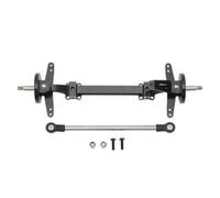 RC Front Axle Steering Link Rod Set Aluminum Alloy Steel RC Front Steering Wheel Axle for Tamiya 1/14 RC Car (Black)