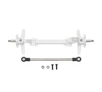 RC Front Axle Steering Link Rod Set Aluminum Alloy Steel RC Front Steering Wheel Axle for Tamiya 1/14 RC Car (Silver)