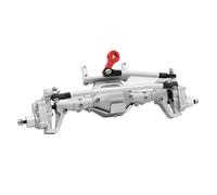 RC front rear axle Compatible With Axial For SCX10 II 90046 90047 D90 1/10 RC For Rock Crawler Cars Parts CNC Front Rear Portal Axle Spiral Gear(Silver,Front)