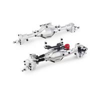 RC front rear axle Compatible With Axial For SCX10 III 90046 90047 1/10 RC Crawler Cars Upgrade Modification Parts Metal Front Rear Portal Axle KIT(Silver)