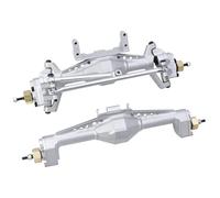 RC Front Rear Axles Parts For Axial For Capra UTB18 1/18 Aluminum Front And Rear Portal Axle Set Complete With Servo Mount Metal Upgrade Parts Model(Silver,1set)