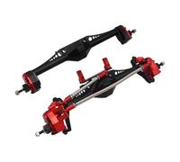 RC Front Rear Axles Set For Axial For Capra 1.9 For Unlimited Trail For Buggy For UTB Currie F9 1/10 Aluminum Alloy Front And Rear Portal Axle RC Car(Red,Set)