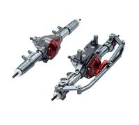 RC Front Rear Axles Set For Axial For SCX10 D90 For Rock 1/10 Metal CNC Front Rear Axle With Servo Base Upgrade Parts RC Crawler Car Model Accessory(Gray,1set)