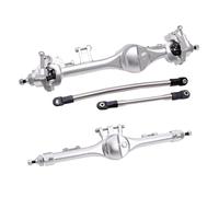 RC Front Rear Axles Set For Axial For SCX10 II For Vanquish VS4-10 For Phoenix F10T 1/10 CNC Aluminum Front Rear Straight Axle Complete Set RC Crawler Parts(Silver)