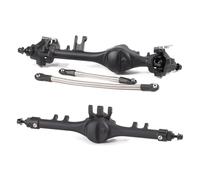 RC Front Rear Axles Set For Axial For SCX10 II VS4-10 Machined Aluminum F10T Straight Axle Clear Black All Inclusive Axle Assembly(Black,Set)