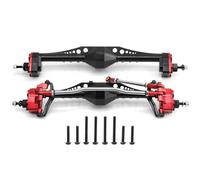 RC Front Rear Axles Set For Axial For SCX10 III For Capra UTB18 II For Currie F9 1/10 Portal Axle Set RC Crawler Upgrade Parts Direct CNC Aluminum(Black1,1set)