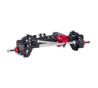 RC Front Rear Axles Set For SCX10 III 1/10 AR45P Offset Portal Axle With Constant Velocity Driveshaft Two Servo Mount And Steering Rod For RC Crawler Car(Black,Front)