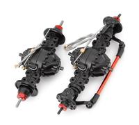 RC Front Rear Axles Set For Tamiya 1/14 CNC Metal Alloy Front Rear Medium Differential Axle Built-In Gear RC Trailer Tractor Truck Upgrade Parts(Set)