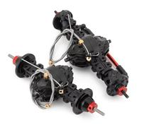 RC Front Rear Axles Set For Tamiya 1/14 CNC Metal Front Rear Axle Medium Differential Built Gear RC Trailer Tractor Tow Drag Truck Parts Model(1set)