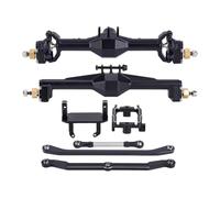 RC Front Rear Axles Set For TRX4M 1/18 10mm Diamond CNC Portal Axles With Lay Down Servo Mount Links RC Crawler Axle Upgrade Parts(Black)