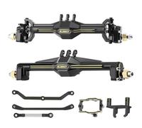 RC Front Rear Axles Set For TRX4M 1/18 Brass 10mm Axles Set With Two Servo Mounts Links Upgrade Model Accessory Reapir Assemble Modified Replace(Black)