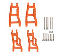 RC Front Rear Suspension Arm Kit High Performance Swing Arm Mount Durable Plastic Upgrade Parts For Rustler Stampede Slash 1/10 2wd RC Cars Includes 2 Front 2 Rear Arms 12 Shafts (Orange)