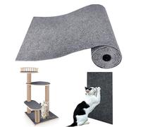 RC GearPro Cat Scratching Post Carpet Mat Trimmable Self-Adhesive Replacement Mat 78.7"x15.8" Cuttable Cat Scratcher Cover for Cat Tree Shelf Shelves Steps Couch Furniture DIY Protector, Dark Grey