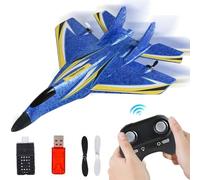 Rc Glider, 2.4ghz Remote Control Airplane with Light, Easy To Fly Rc Planes For Kids, Waterproof Airplane Glider Plane Drone, Not Include Battery (Blue) Plane