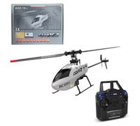 RC Helicopter for Adults, 4CH 2.4G C129V2 Remote Control Helicopter Stunt RC Military Aircraft Model with Gyro, Altitude Hold, One-Key Take-Off/Landing (Silver/4 Battery)