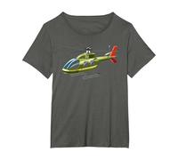 RC Helicopter RC Flying Electric Model Remote Control T-Shirt, Women's Plus, Asphalt Grey, 2X