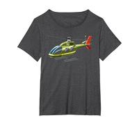 RC Helicopter RC Flying Electric Model Remote Control T-Shirt, Women's Plus, Dark Heather Grey, 2X
