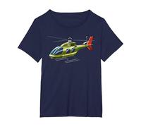RC Helicopter RC Flying Electric Model Remote Control T-Shirt, Women's Plus, Navy Blue, 2X