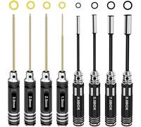 RC Hex Driver Set Tools Kit - 8pcs Titanium Allen Screwdriver 1.5mm-8.0mm for RC Car, Quadcopter, Drone, Boat