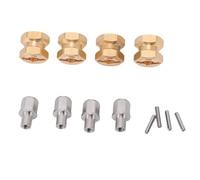 RC Hex Hub Extension Brass Wheel Adapters 12mm Heavy Duty Electroplated Hex Drive Adapter Spacers for 1/10 Scale RC Crawler SCX10 Model 4 Piece Set (Gold)