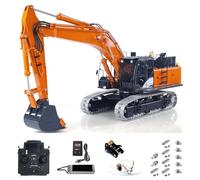 RC Hydraulic Excavator Remote Control Heavy Digger Model with Light, Sound, and Smoke Effects - 90% Metal Construction for Hobby Enthusiasts