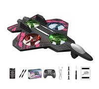 RC Jet, Foam Remote Control Fighter Jet Airplane with 360° Flips & LED Lights, 2.4GHz RC Stunt Plane Toy, Stunt Roll, Durable Drop-Resistant Jets Drone for Kids & Adults & Beginners (pink)