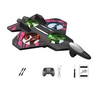 RC Jet Remote Control Fighter Jet Airplane with 360° Flips & LED Lights, Easy-Fly RC Stunt Plane Toy,Portable Durable Drop-Resistant Jet Drone for Kids & Adults (A-Pink)