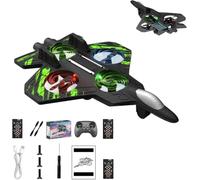 RC Jet Toy with 360° Flips & LED Lights, Remote Control Stunt Fighter Helicopter, Foam Airplane for Kids for Beginners