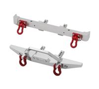 RC Jouets Parts For MN128 For MN-128 Aluminum Alloy Front Bumper And Rear With Trailer Buckle RC Car Upgrade Parts Replacement Replace Modified(Silver)