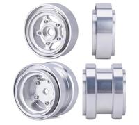RC Jouets Parts For Tamiya Frog Sand Scorcher Grasshopper For Hornet For Buggy 1/10 Aluminum Alloy Front Rear Beadlock Wheel Rim Hub Car Upgrade Parts(Silver)