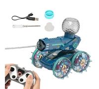 RC Land Water Vehicle - Speed Adjustable, LED, Remote | Long Lasting Creatives Hobby Car With Water Squirter For Rock Crawling Racing Pool Backyard Drifting Indoor Outdoor Competition Toy