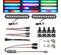 RC LED Light Bar Roof Lamp Headlight Tail Light Kit Bumper Lights Compatible with Traxxas RC Car Truck Crawler Tamiya Losi HPI Rustler Axial (100mm 2 Bar)