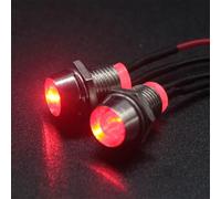 RC LED Light Kit,KINGCOO RC Car Headlight Taillight LED Light Bright Spotlight Roof Lamp for 1/10 1/8 1/12 1/18 RC Crawler Drift Car Truck DIY Parts Retrofit Accessories (Red, 2LED)